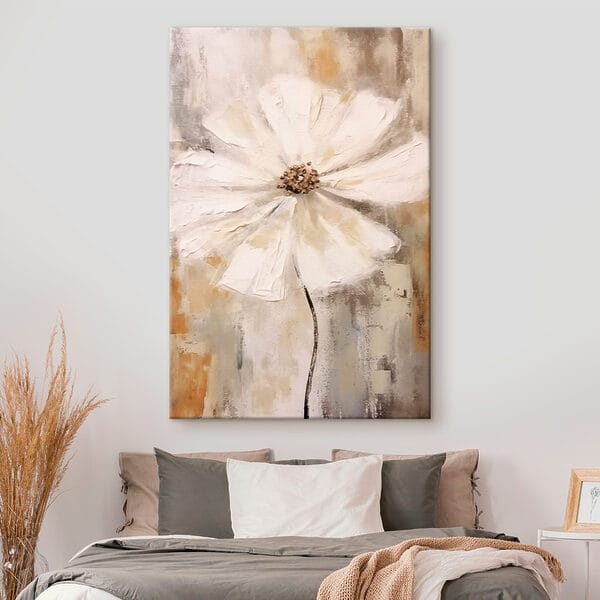 Witte bloem met bruin hart Witte bloem met bruin hart
