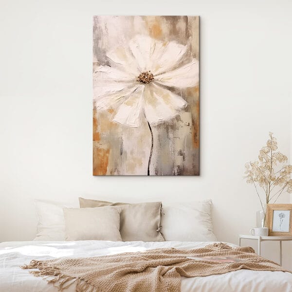 Witte bloem met bruin hart Witte bloem met bruin hart