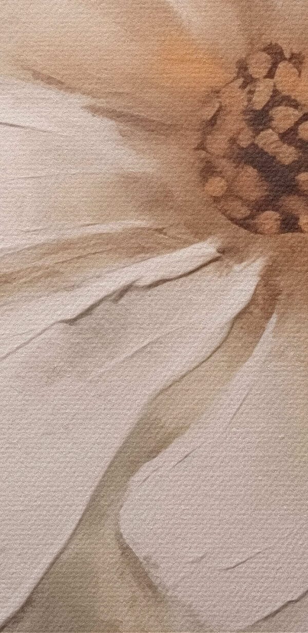 Schilderij van een witte bloem Schilderij van een witte bloem