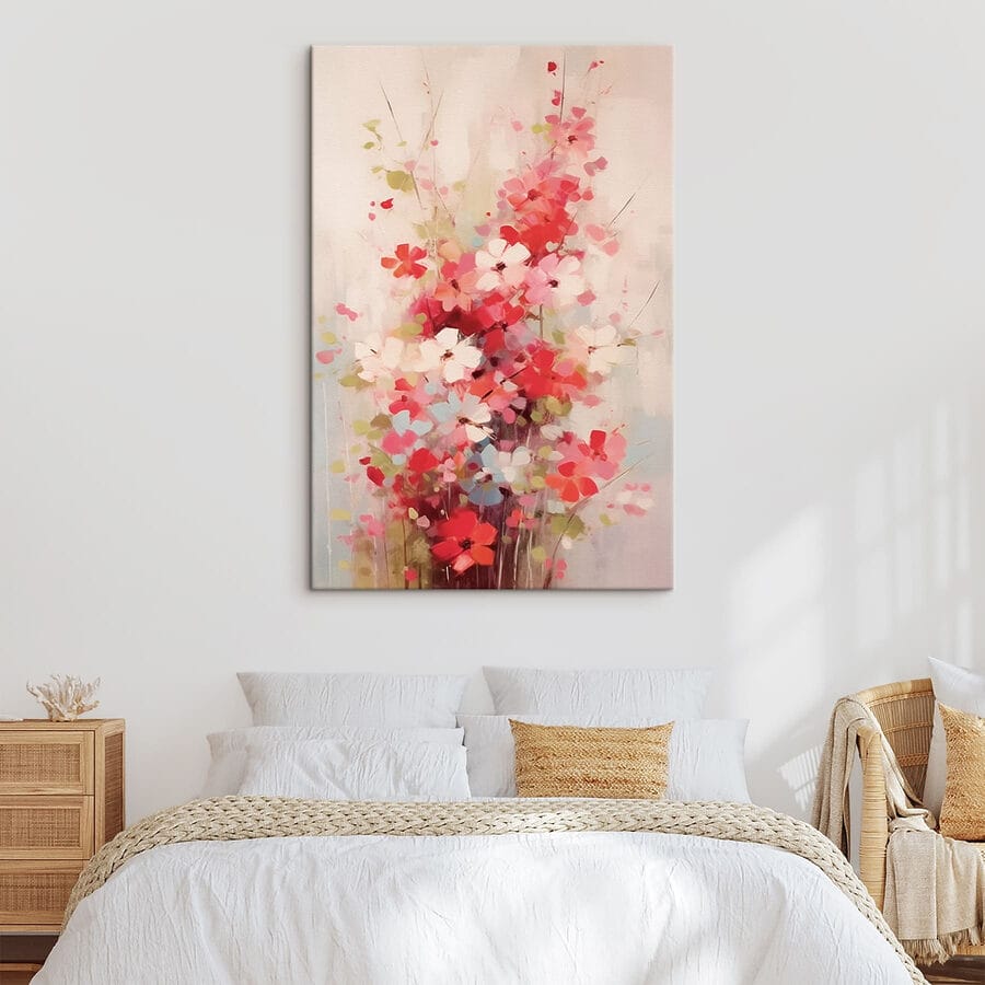 Schilderij van bloemen in een vaas Schilderij van bloemen in een vaas
