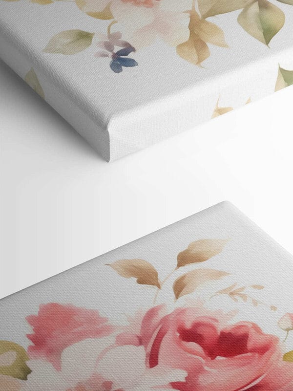Schilderij van bloemen op een witte achtergrond Schilderij van bloemen op een witte achtergrond