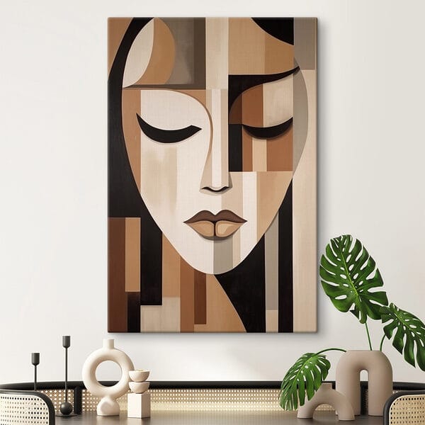 Schilderij van een vrouw’s gezicht Schilderij van een vrouw’s gezicht