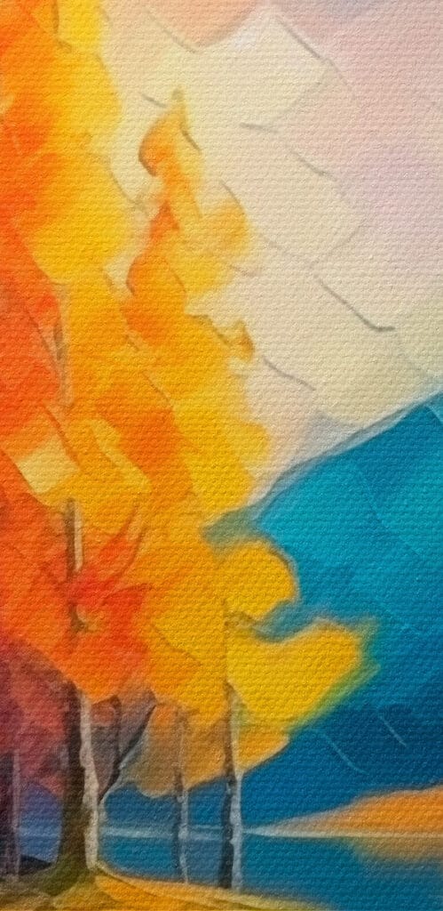 Painting of a colorful landscape