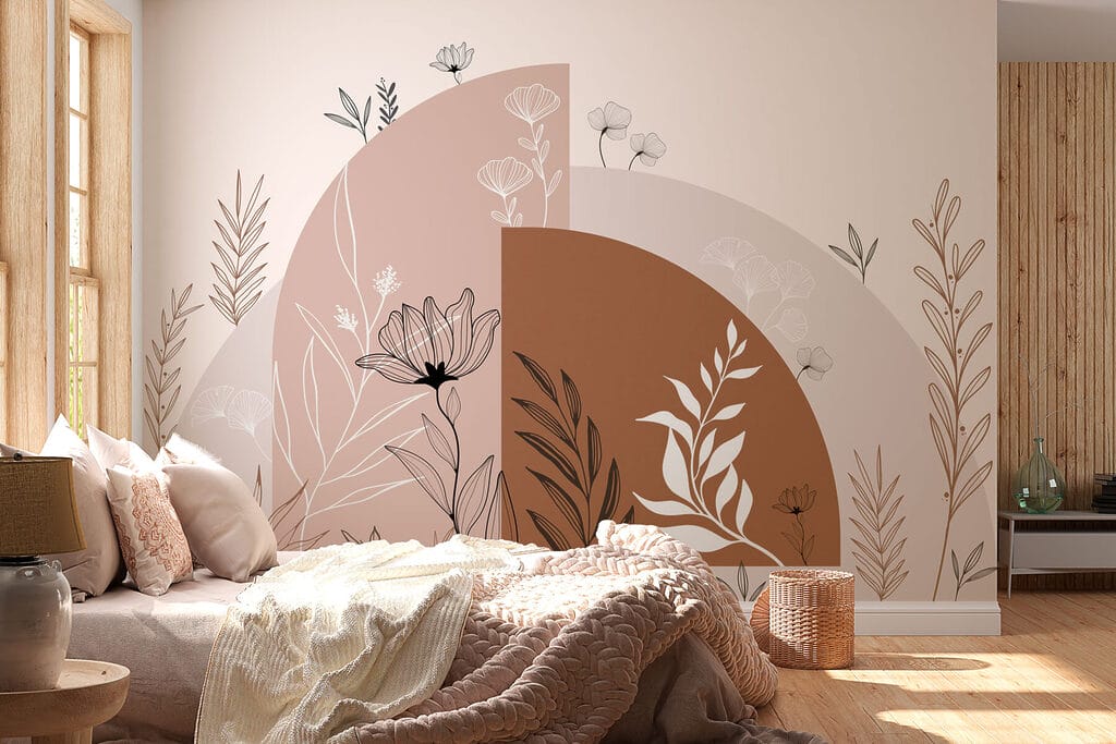 Graphic design of flowers and leaves Graphic design of flowers and leaves