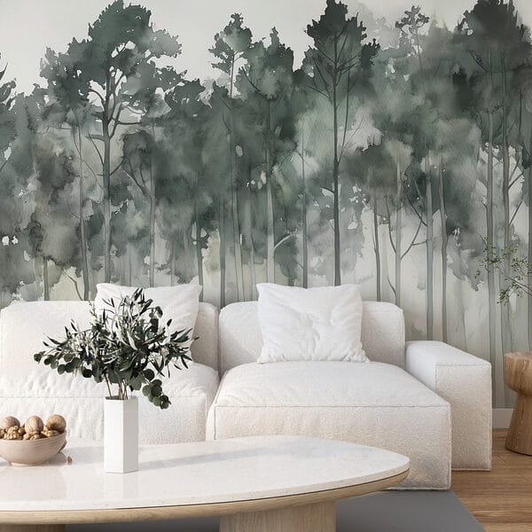 Group of trees in fog Group of trees in fog