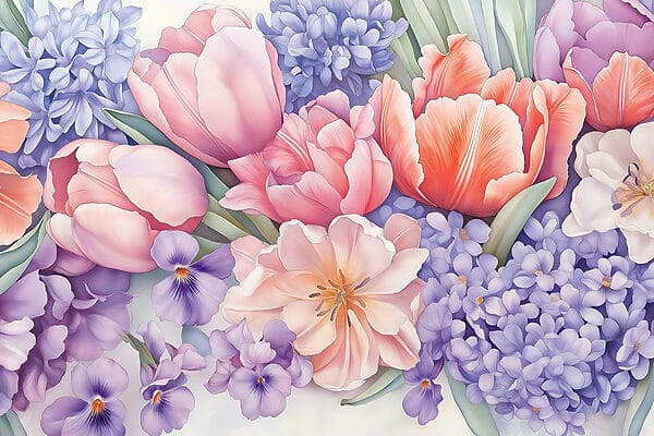 Groep bloemen op witte achtergrond Groep bloemen op witte achtergrond
