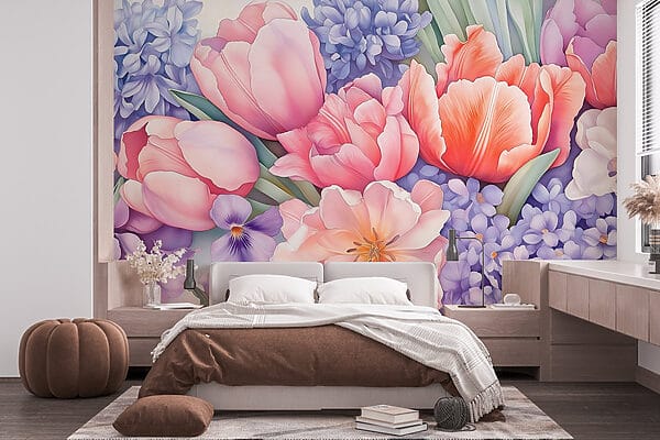 Groep bloemen op witte achtergrond Groep bloemen op witte achtergrond