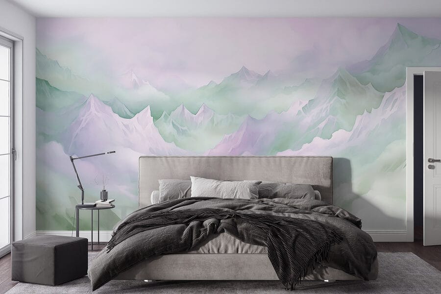 Bergketen met wolken