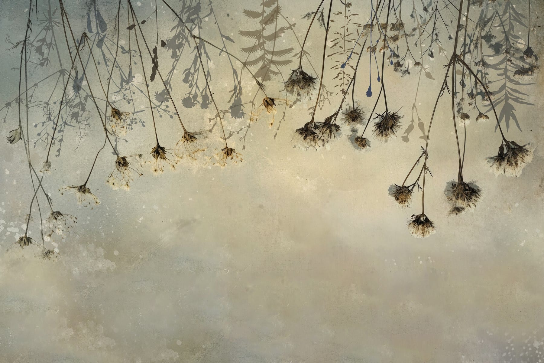 Dried flowers on a branch