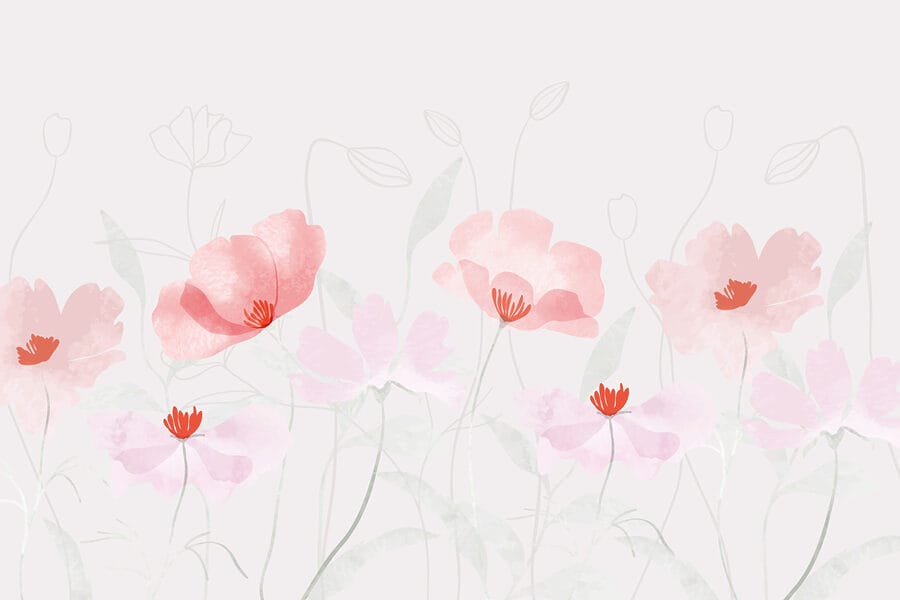 Groep roze bloemen