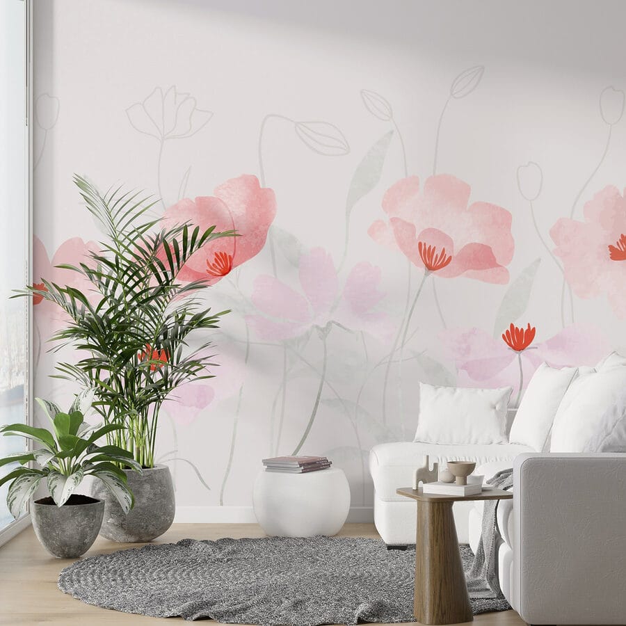 Groep roze bloemen