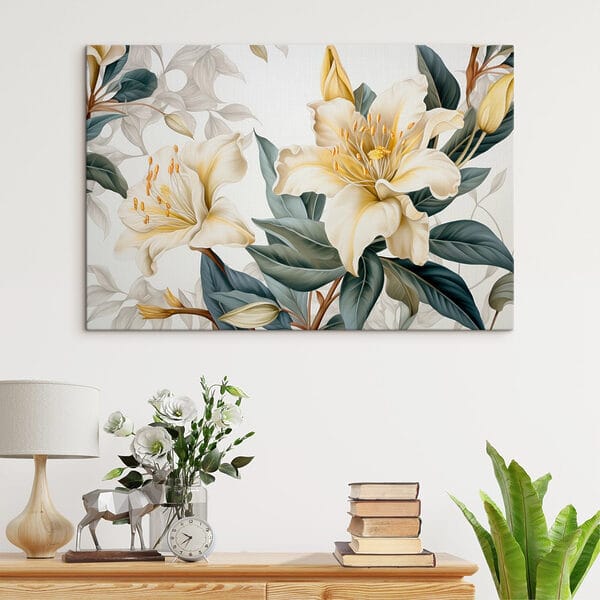 Delicate bloemen te midden van weelderig gebladerte Delicate bloemen te midden van weelderig gebladerte