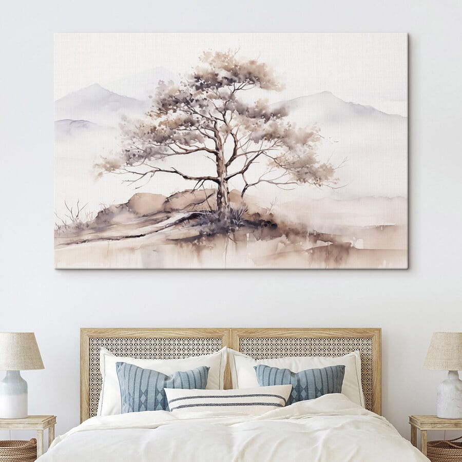 Aquarel van een boom