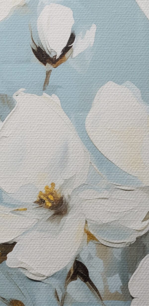 Schilderij van witte bloemen Schilderij van witte bloemen