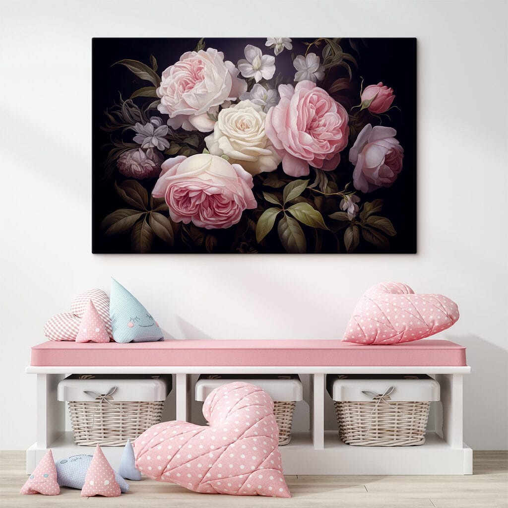 Group of pink and white roses Group of pink and white roses