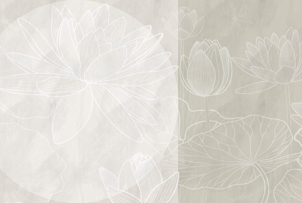 Tekening van witte bloem op grijze achtergrond Tekening van witte bloem op grijze achtergrond