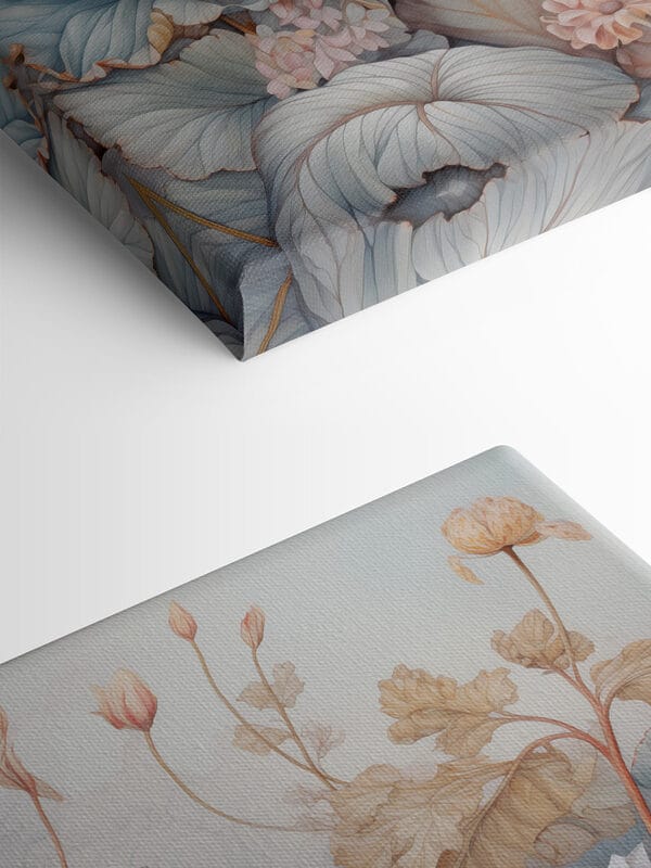 Schilderij van bloemen en bladeren Schilderij van bloemen en bladeren