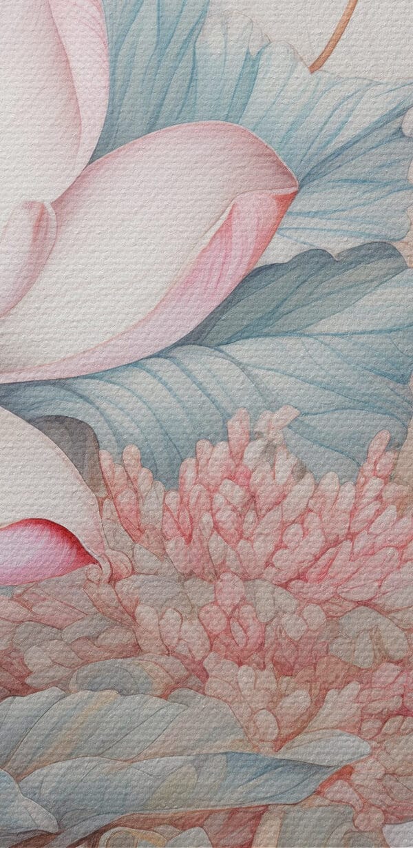 Schilderij van bloemen en bladeren Schilderij van bloemen en bladeren