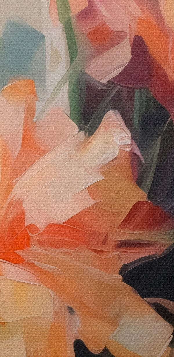 Schilderij van bloemen in een vaas Schilderij van bloemen in een vaas