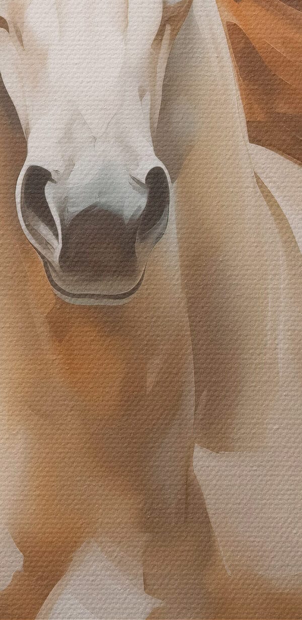 Schilderij van een paard met lange manen Schilderij van een paard met lange manen
