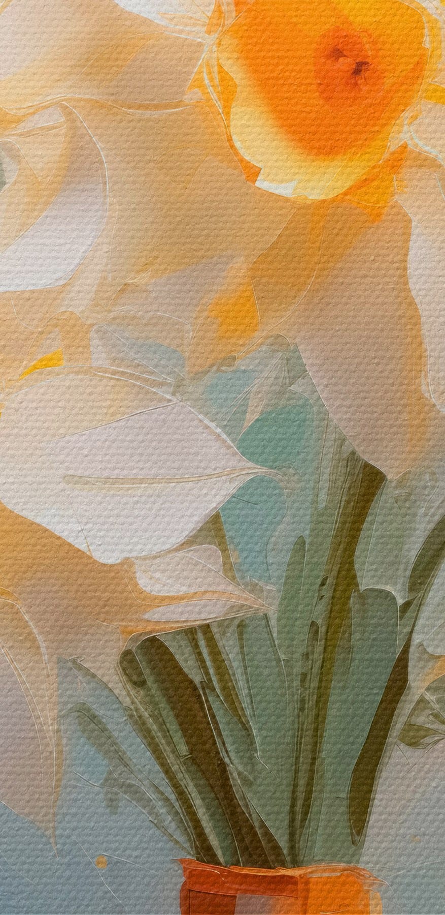 Gele en witte bloemen in een vaas