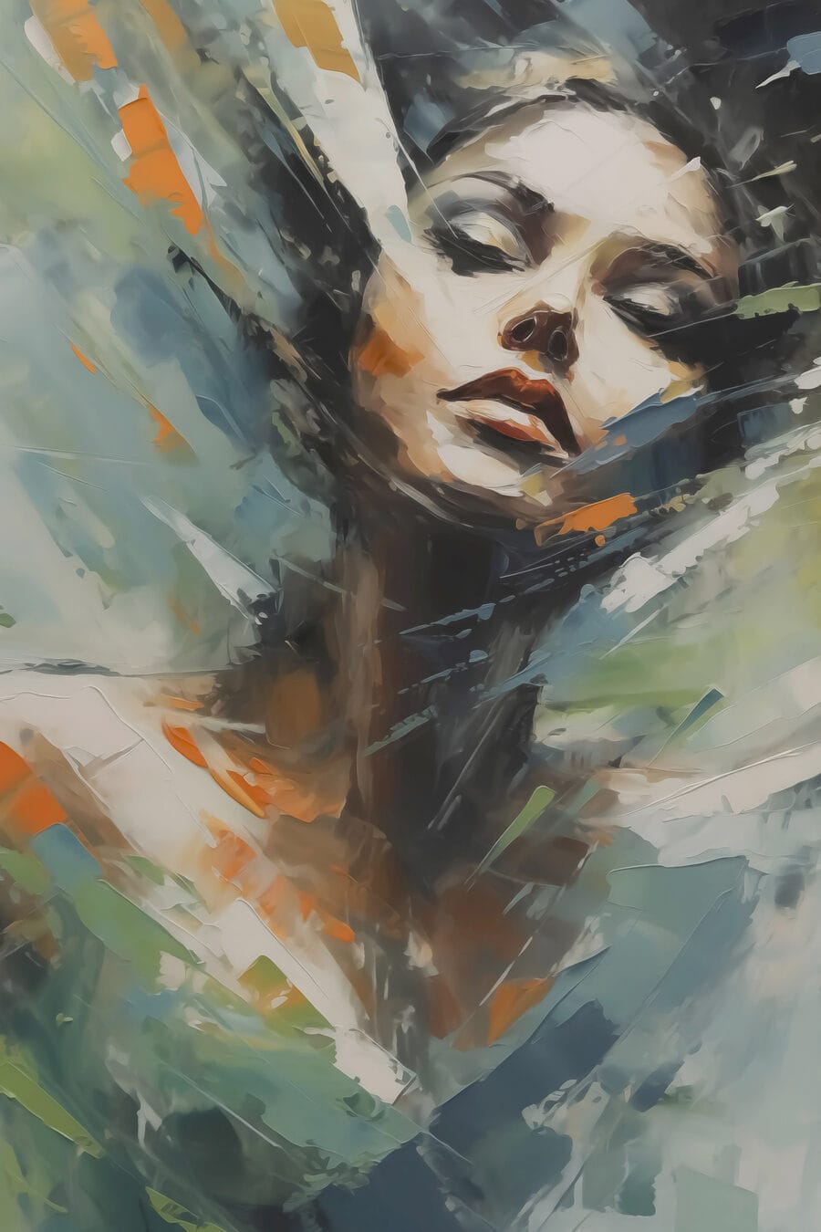 Schilderij van een vrouw’s gezicht Schilderij van een vrouw’s gezicht