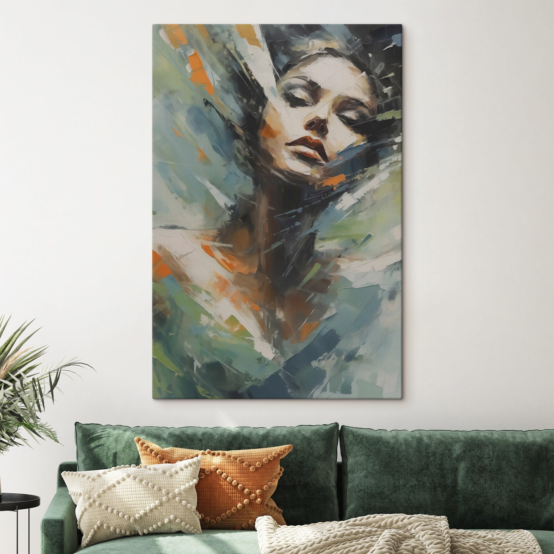 Painting of a woman's face Painting of a woman's face