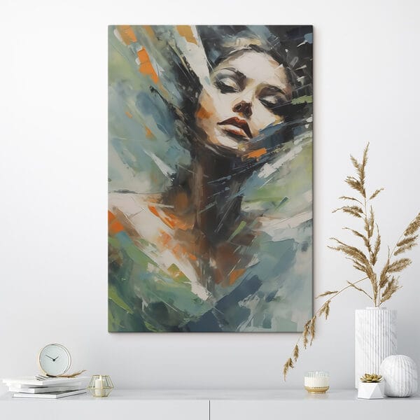Schilderij van een vrouw’s gezicht Schilderij van een vrouw’s gezicht