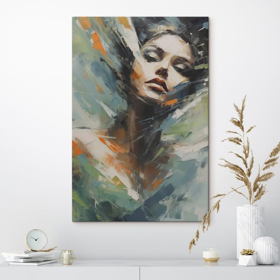 Schilderij van een vrouw’s gezicht Schilderij van een vrouw’s gezicht