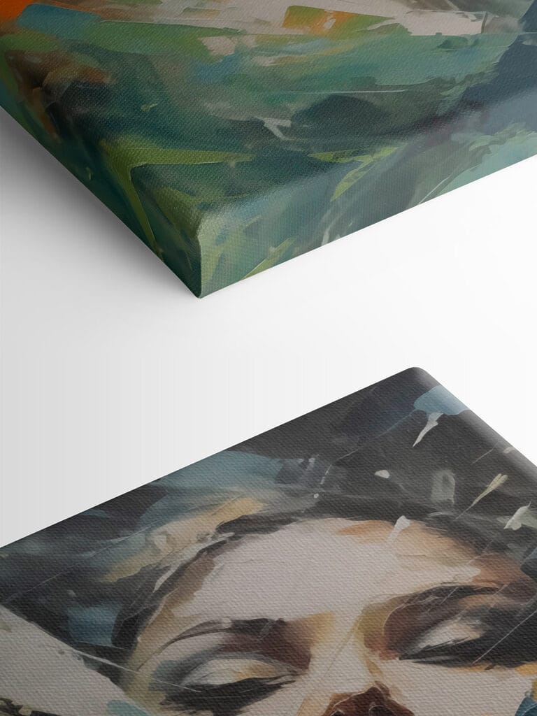 Painting of a woman's face Painting of a woman's face