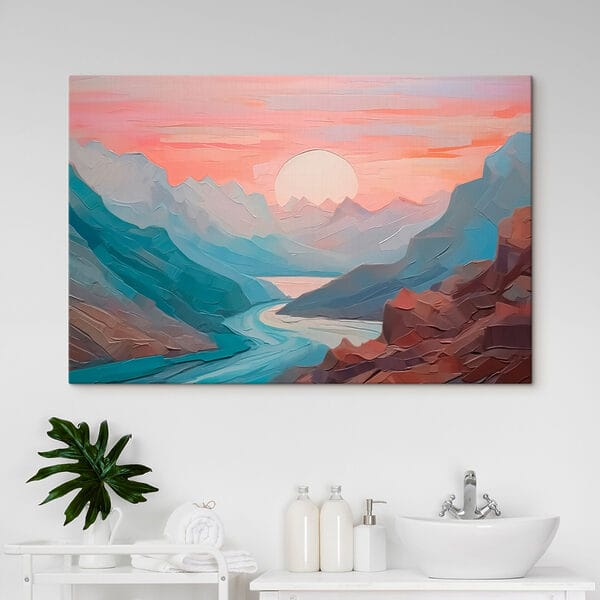 Rivier stroomt door een berg Rivier stroomt door een berg