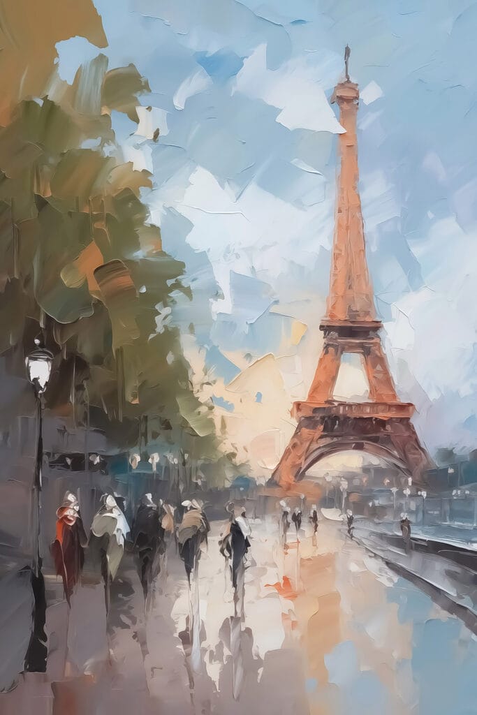 Painting of a tower Painting of a tower