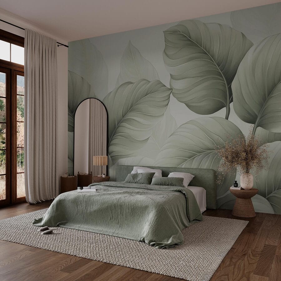Delicate groene bladeren in harmonie