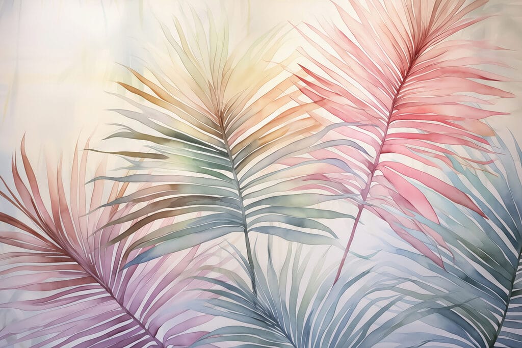 Zachte tinten van delicate palmbladeren Zachte tinten van delicate palmbladeren