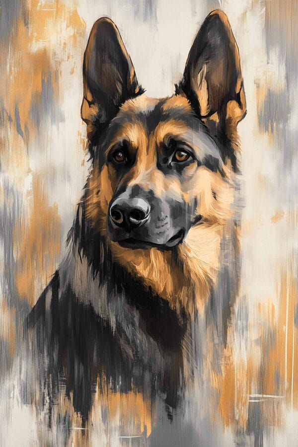 Schilderij van een hond Schilderij van een hond