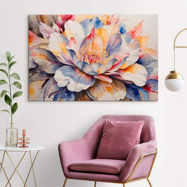 Schilderij van een bloem Schilderij van een bloem