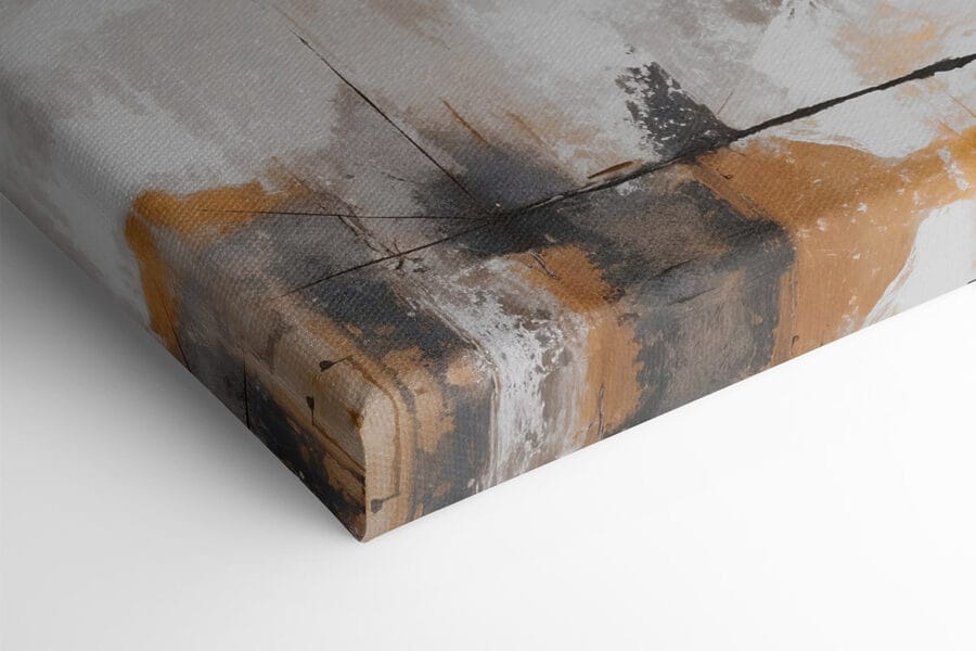 Schilderij van een witte en bruine muur