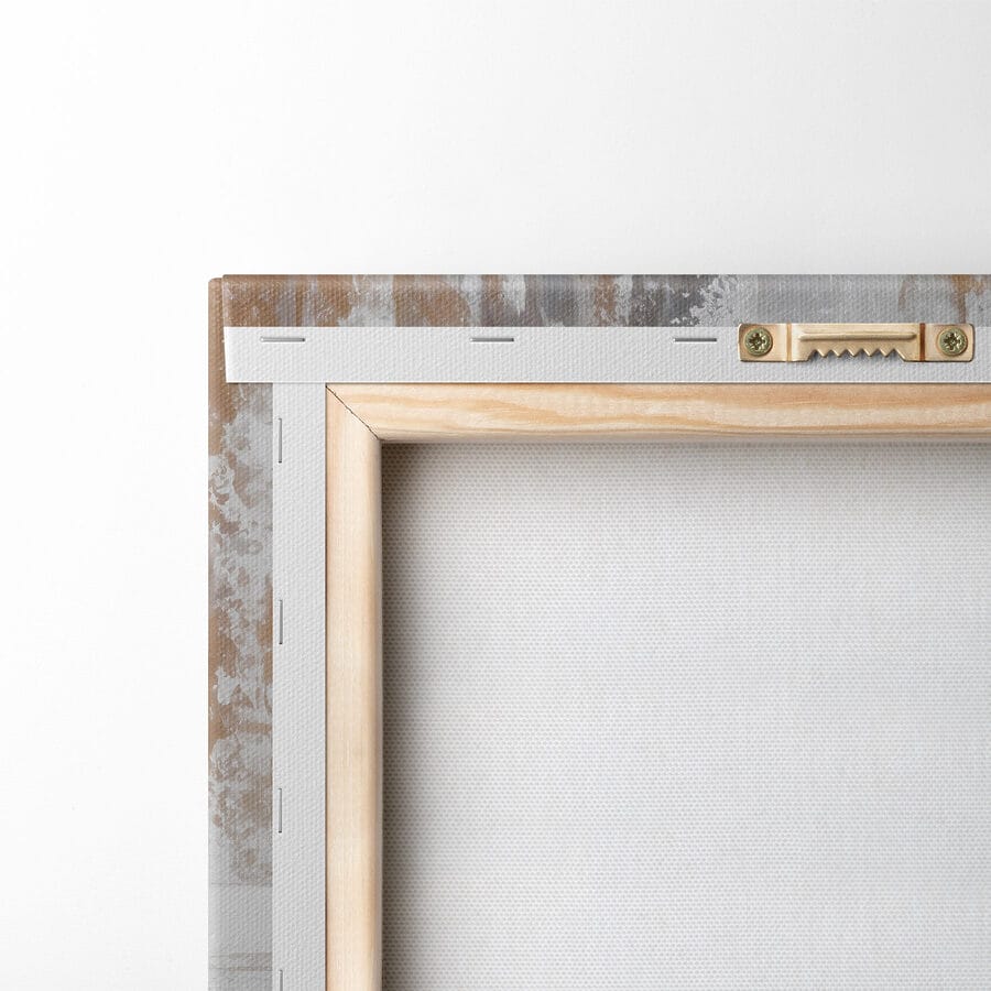 Schilderij van een witte en bruine muur