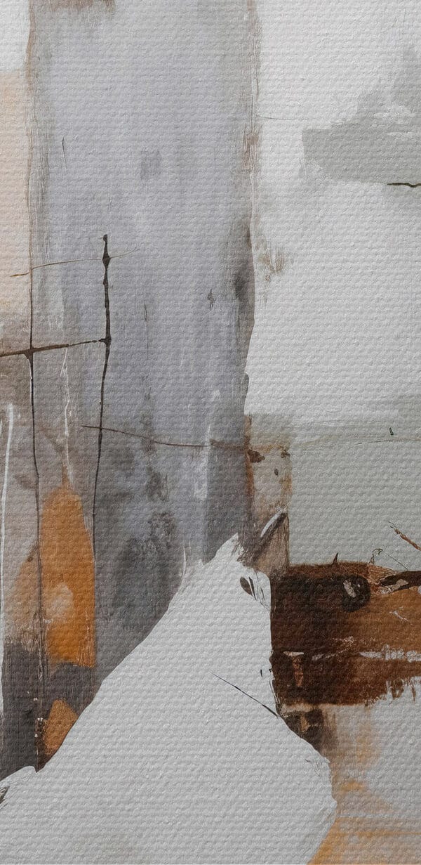 Schilderij van een witte en bruine muur Schilderij van een witte en bruine muur