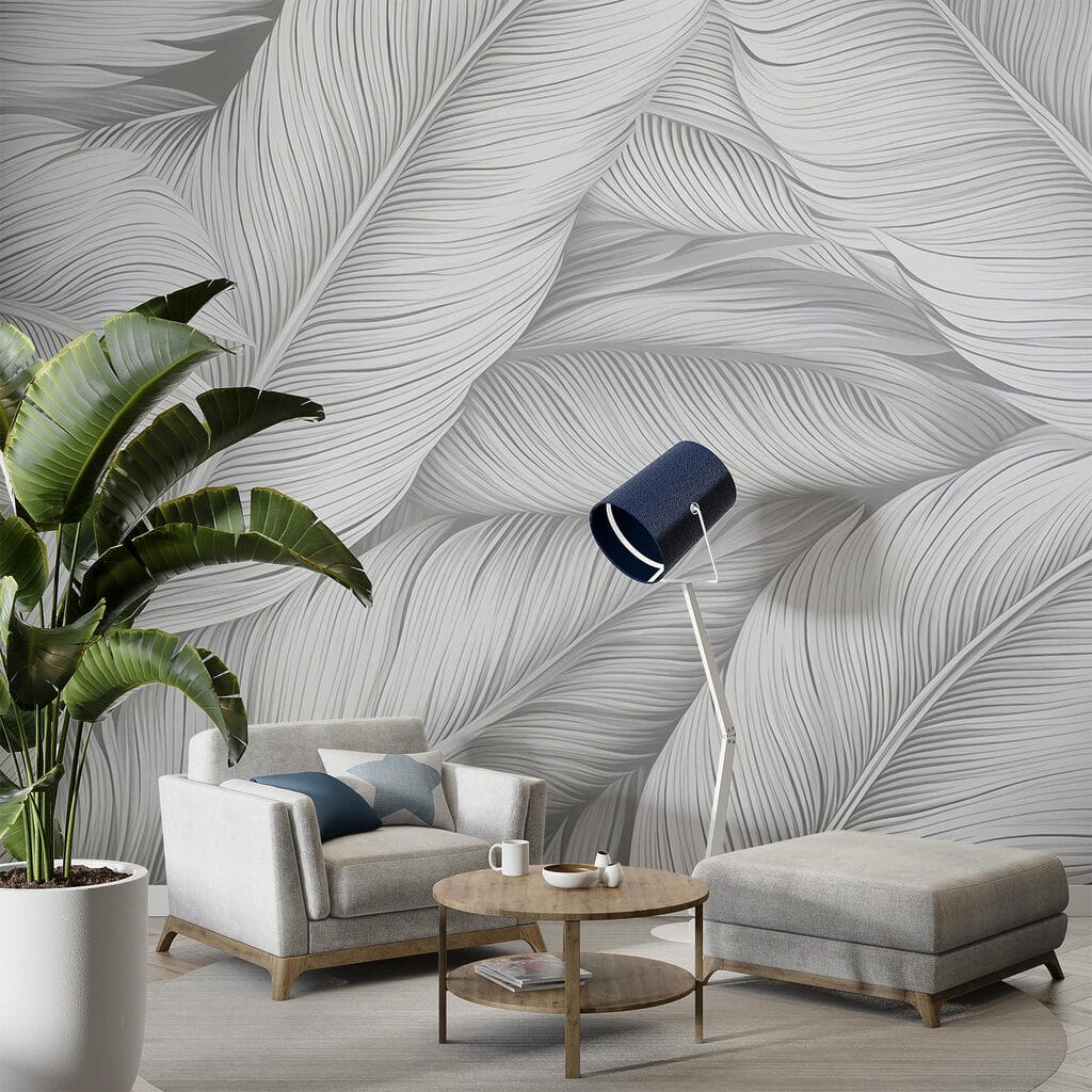 Textured leaves in soft tones