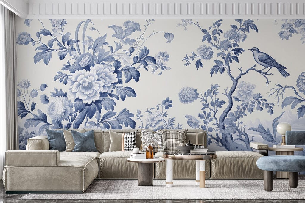 Blue and white floral design Blue and white floral design