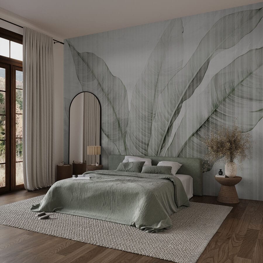 Delicate bladeren in zachte tinten