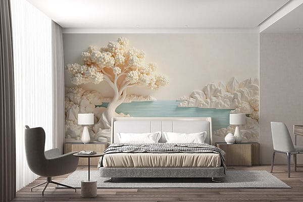 Witte boom en water Witte boom en water