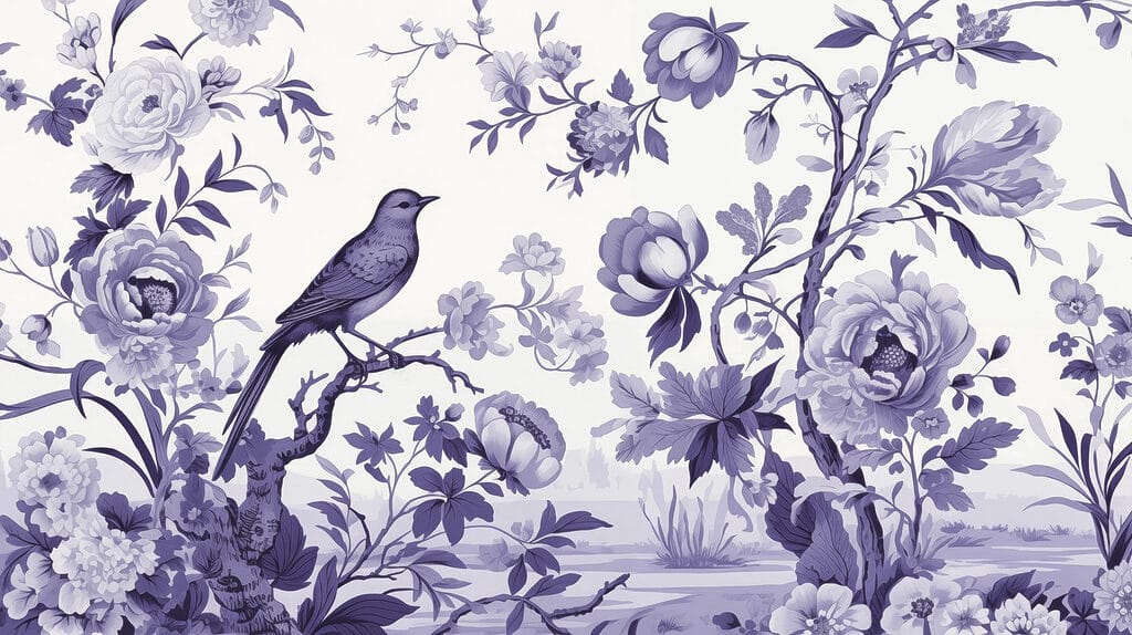 Vogel op een boomtak met bloemen Vogel op een boomtak met bloemen