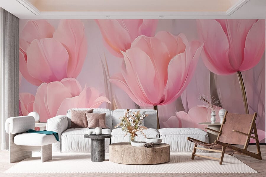Groep roze bloemen