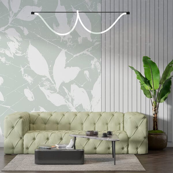 Witte bladeren op een lichtgroene achtergrond Witte bladeren op een lichtgroene achtergrond