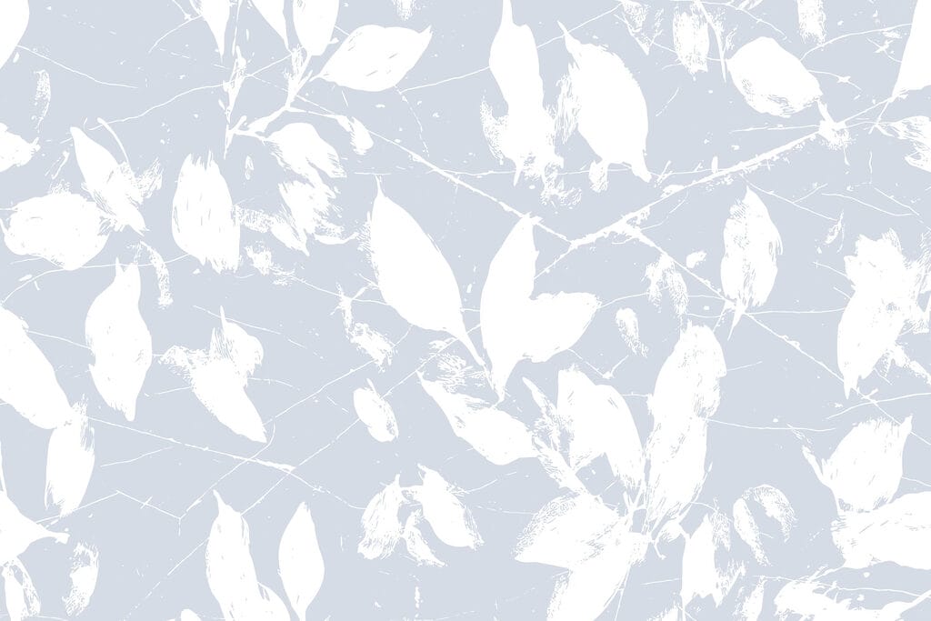 Witte bladeren op een blauwe achtergrond Witte bladeren op een blauwe achtergrond