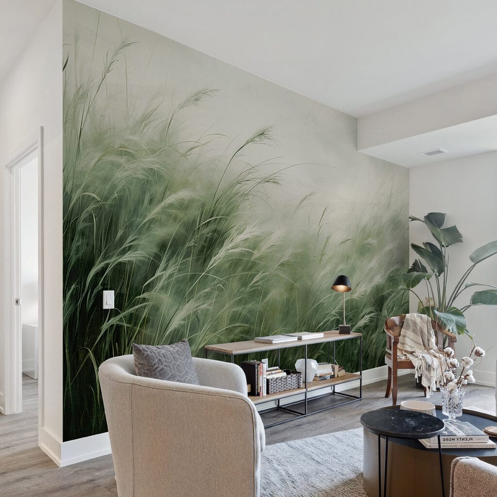 Field of grass with white clouds Field of grass with white clouds