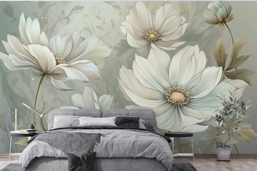 Delicate bloemen in serene tinten
