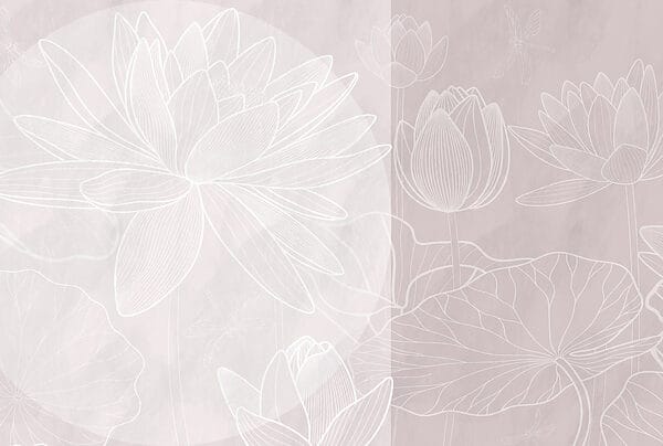 Tekening van witte bloem op grijze achtergrond Tekening van witte bloem op grijze achtergrond